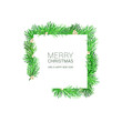 A christmas square shaped layout background with fir branches. Vector illustration