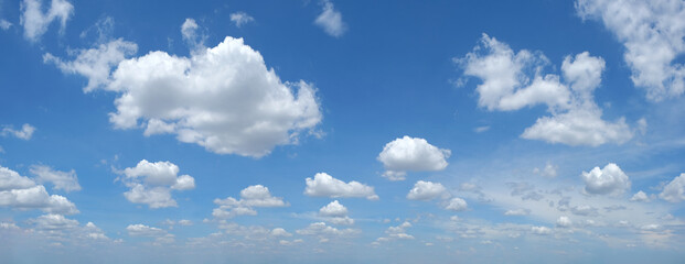 Wall Mural - panorama of blue sky with white clouds .