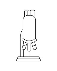 Poster - microscope laboratory flat style icon