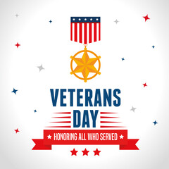 Sticker - united states of america war veterans day vector illustration design