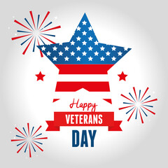 Sticker - stars in celebration of veterans of war vector illustration design