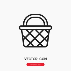 Poster - picnic basket icon vector sign symbol