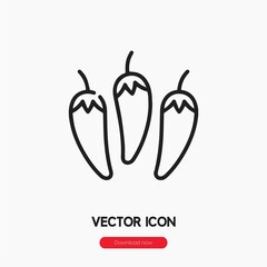 Poster - chili pepper icon vector sign symbol