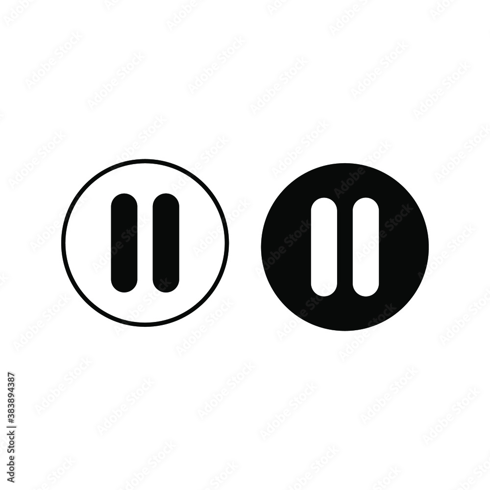 Play and pause button Vector icon. Video play button symbol vector ...