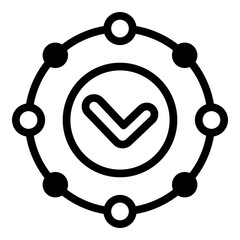 Poster - Approved stopwatch icon. Outline approved stopwatch vector icon for web design isolated on white background