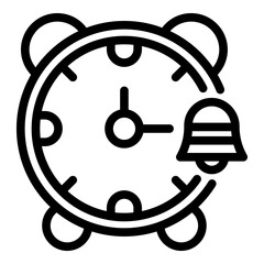 Poster - Alarm clock icon. Outline alarm clock vector icon for web design isolated on white background