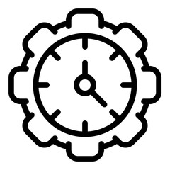 Poster - Gear wheel stopwatch icon. Outline gear wheel stopwatch vector icon for web design isolated on white background