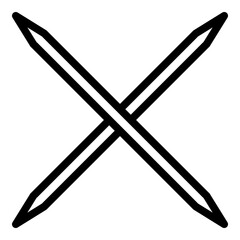 Poster - Crossed toothpick icon. Outline crossed toothpick vector icon for web design isolated on white background