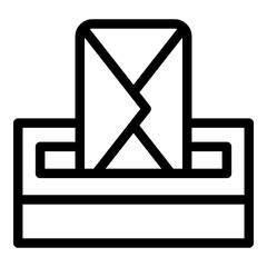 Poster - Envelope mail box icon. Outline envelope mail box vector icon for web design isolated on white background