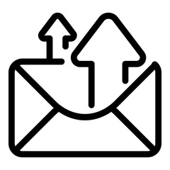 Poster - Envelope sending icon. Outline envelope sending vector icon for web design isolated on white background