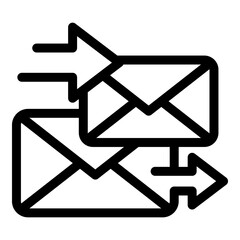 Poster - Postal envelope icon. Outline postal envelope vector icon for web design isolated on white background