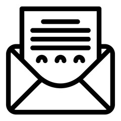 Poster - Writing envelope icon. Outline writing envelope vector icon for web design isolated on white background