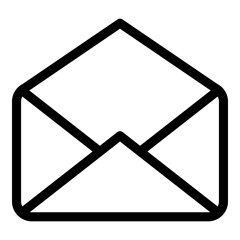 Poster - Open envelope icon. Outline open envelope vector icon for web design isolated on white background