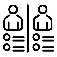 Poster - People comparison icon. Outline people comparison vector icon for web design isolated on white background