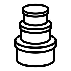 Poster - Round box icon. Outline round box vector icon for web design isolated on white background