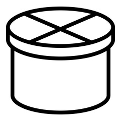 Poster - Round gift box icon. Outline round gift box vector icon for web design isolated on white background