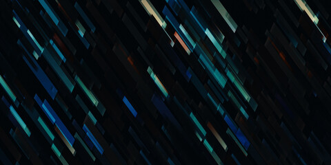 Fototapete - 3d illustration barely dark blue yellow red light abstract technology background for computer graphics internet websites and business