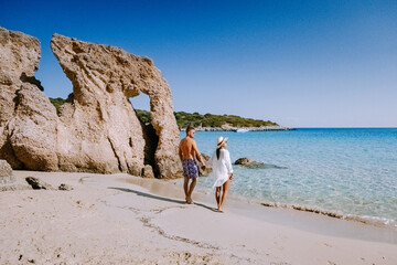 tropical beach of voulisma beach, istron, crete, greece ,most beautiful beaches of crete island -ist