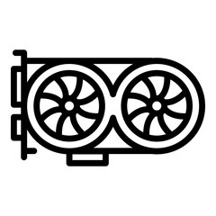 Poster - Gpu graphic card icon. Outline gpu graphic card vector icon for web design isolated on white background