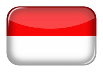 Fototapete - Indonesia web icon rectangle button with clipping path 3d illustration