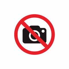 Canvas Print - No Camera Illustration Design, No Camera Allowed Symbol with Red Forbidden Sign Template Vector