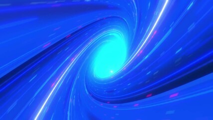 Wall Mural - speed of digital blue lights, rays in motion into digital technologic tunnels.
