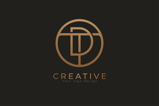 Abstract initial letter D and T logo, usable for branding and business logos, Flat Logo Design Template, vector illustration