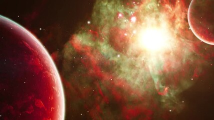 Wall Mural - planets and nebula clouds in the great universe