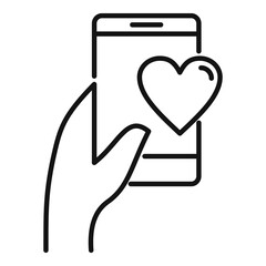 Poster - Affection phone sms icon. Outline affection phone sms vector icon for web design isolated on white background