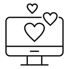 Poster - affection pc chat icon. outline affection pc chat vector icon for web design isolated on white backg