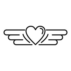 Poster - love heart wings icon. outline love heart wings vector icon for web design isolated on white backgro