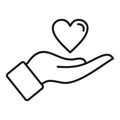 Poster - keep love heart icon. outline keep love heart vector icon for web design isolated on white backgroun
