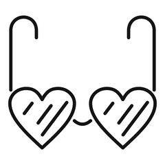 Poster - heart eyeglasses icon. outline heart eyeglasses vector icon for web design isolated on white backgro