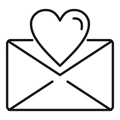 Poster - mail love icon. outline mail love vector icon for web design isolated on white background