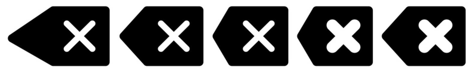Wall Mural - delete arrow icon black | remove text arrows illustration | cancel symbol | button back logo | clear