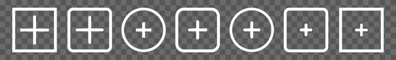 Wall Mural - add plus icon white | addition buttons | positive symbol | additional logo | cross icons sign | isol