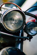 © ahinoam - Closeup of a motorcycle parked in the streets of the city center of the metropolitan area