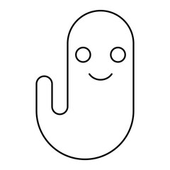 Poster - halloween ghost line style icon