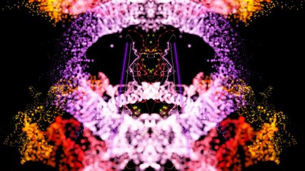 Wall Mural - Several abstract objects complex animation with many transitions during time in space.