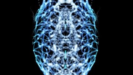 Wall Mural - Several abstract objects animation with a few transitions during time in space, possible simulation of various processes inside cells, brain, organism or nature.