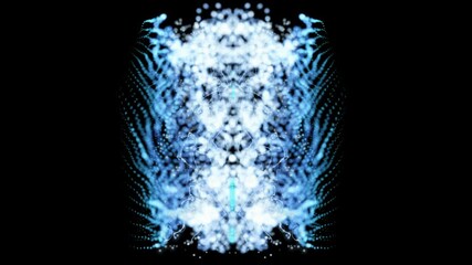 Wall Mural - Several abstract objects animation with a few transitions during time in space, possible simulation of various processes inside cells, organism or nature.