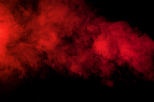 Fototapete - Red smoke on black background