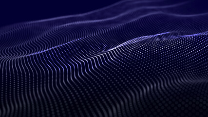 Wall Mural - Abstract technology wave. Analytics view. Futuristic background. 3d rendering.