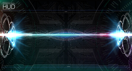 Aufkleber - Virtual reality. Futuristic VR head-up display design. Futuristic Vector HUD Interface Screen Design.  HUD UI GUI futuristic user interface screen elements set. High tech screen for video game. 