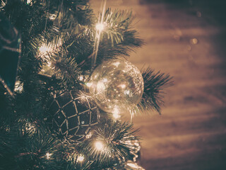 Poster - bokeh image of christmas decoration background