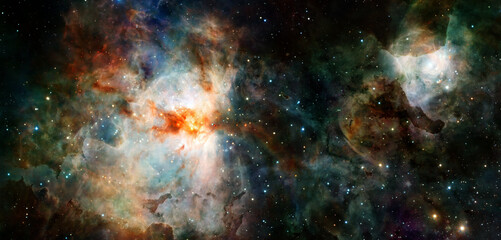 nebula and galaxy. deep space. elements of this image furnished by nasa