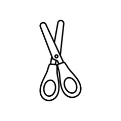 Wall Mural - school scissors icon, line style