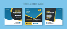 School Admission Social Media Post Template. Suitable For Junior And Senior High School Promotion Banner
