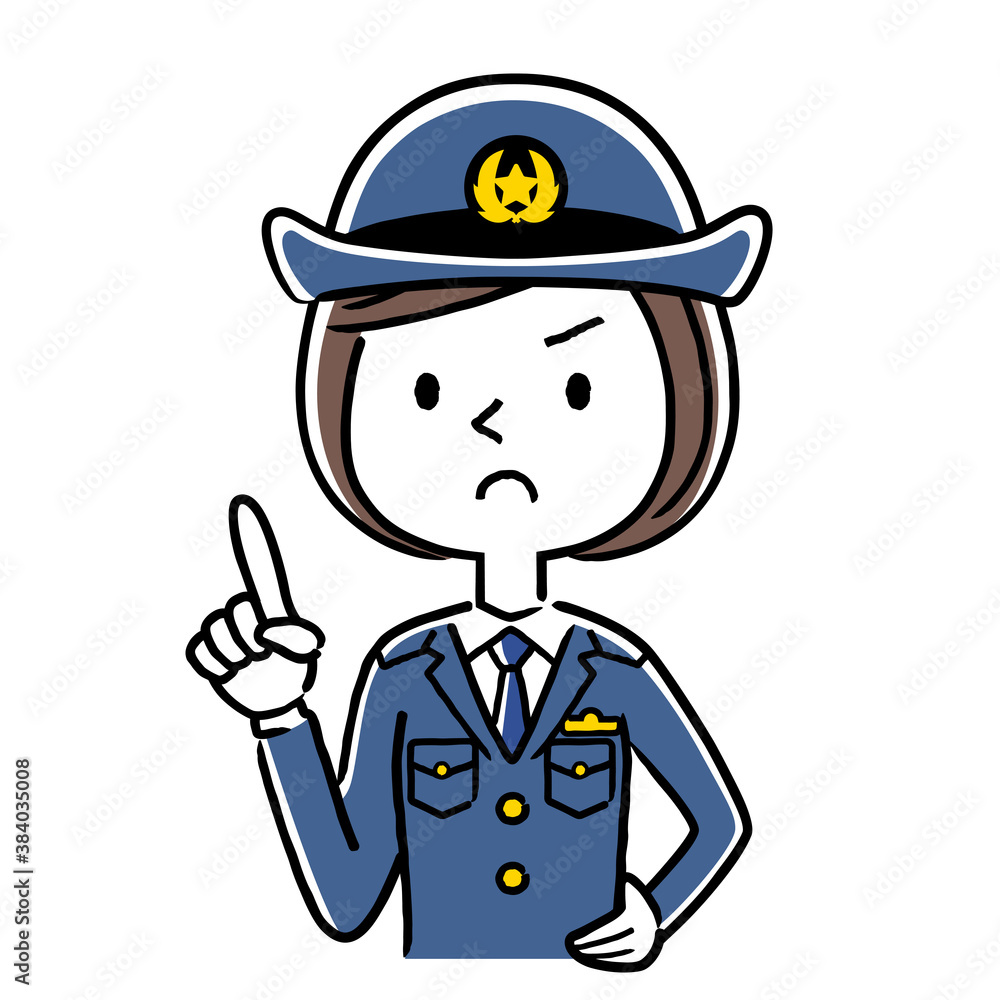 イラスト素材 若い女性警察官 婦警 警告 注意を促す Wall Mural ケイーゴ K イラスト素材 若い女性警察官 婦警 警告 注意を促す Wall Mural ケイーゴ K