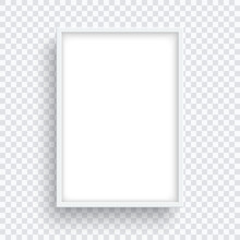 Rectangle White Frame Isolated On Transparent Background.